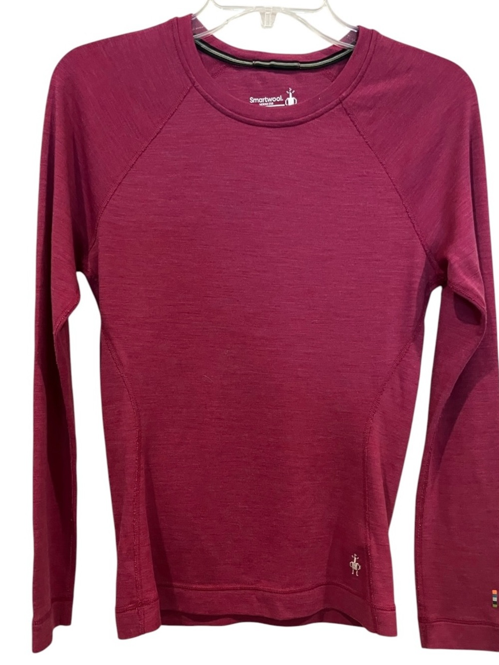 Smartwool Long Sleeve Merino Crew - Berry Plum base layer shirt size medium